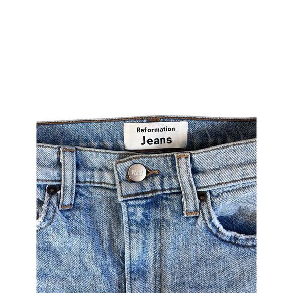 Reformation Jeans Liza High Straight in Crete Destroyed Size 24 - Picture 3 of 6
